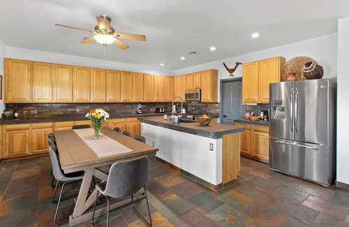 Hartman Vistas House | Serene desert escape with stunning mountain views, and private heated pool/spa.