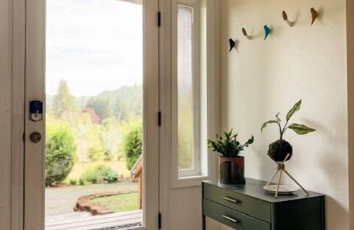 Husum House | Serene location, lawn games, private creek access, partial Mt. Adams view!