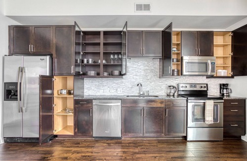Waller Creek District Apartment | Sleek Downtown 1BR w/Gym, Deck & W/D, walk to 6th St bars, by Blueground