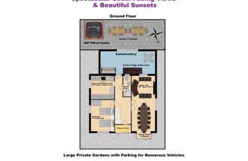 Wootton Wawen House | South View Country House Sleeps 12 - Hot Tub - Views