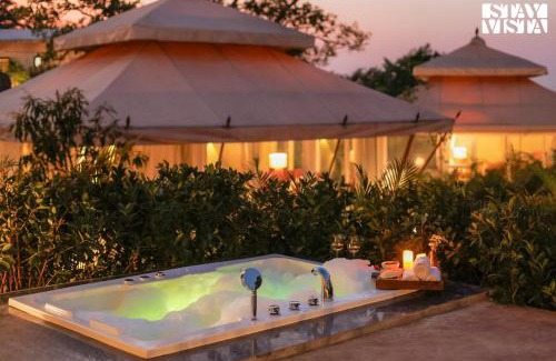 Tikona Peth Villa | StayVista at Vaana - Glamping Tents, Jacuzzi, Pool