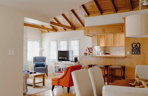 Grand Beach Cottage | Steps to beach, heated pool, big yard w/fire pit, 2 blks to playground