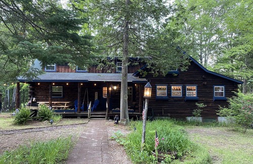 Schroon Lake Cabin | The perfect ADK log cabin getaway on 4 acres and 5 min. to town!