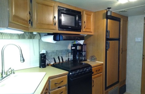 Boger City House | this is a very spacious RV that sits under 2 large trees