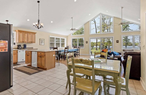 Kendall House | Vast Lakefront Home with Rec Room and Fire Pit