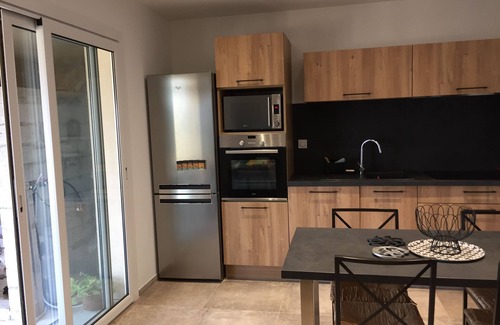 Belgodere Apartment | Very quiet garden level with sea and mountain views,