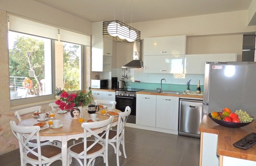 Gavalochori Villa | Villa Armonia, sea view, big heated pool, good privacy, 8 mins by car to beach.