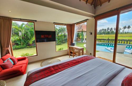 Kemenuh Villa | Villa DiYara Ubud - 6000 Sq Ft Private Villa - Stunning Rice field View - Big pool & garden