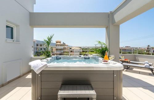 Tsikalaria Villa | Villa Isabella Luxury Living rooftop Jacuzzi