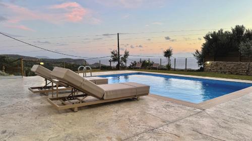 Triopetra Villa | Villa Michael Triopetra Private Villa, Private Swimming Pool, Garden, Panoramic Sunset