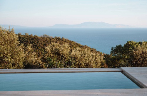 Loutsa Villa | Villa Nevas (5000sqm plot with Private Stone House with Pool and Amazing Seaview)