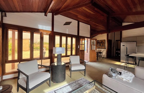 Mbodiene Ski Chalet | Villa Siga Fall ~ Elegant Wooden 2BR Retreat Near la Petite Côte.