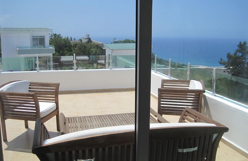 Esentepe Villa | Village Location with stunning Sea/Pool views, 3 minutes walk from restaurants