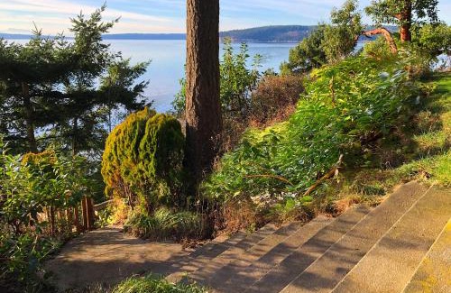 Camano Island Villa | Waterfront Chalet with Hot Tub, Beach, and Views