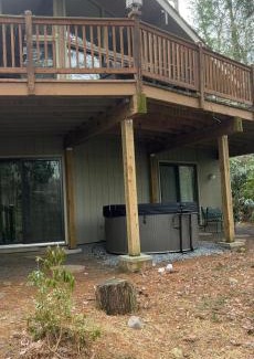 Pocono Pines House | Whispering Pines Chalet Game Room Fire Pit