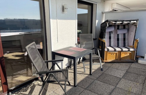 Langscheid Apartment | With swimming pool and view of Lake Sorpe