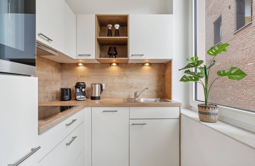 Bad Oeynhausen Apartment | WohnLiebe2-Zentrale & stylish apartment with box-spring bed & fully equipped kitchen