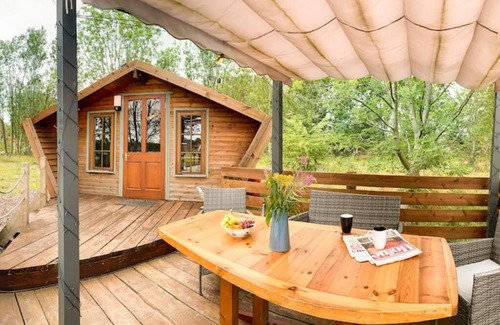East Drayton Ski Chalet | Wooden tiny house Glamping cabin with hot tub 1