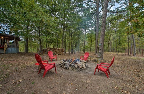 Golden House | Wright City Cabin with Fire Pit and Forest Views!
