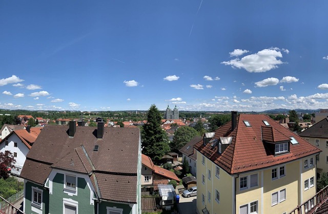 Über den Dächern Kemptens mit Panoramablick