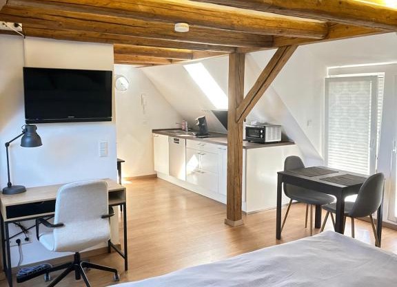 1 Zimmer Wohnung DG mit Klimaanlage und kleinen Balkon