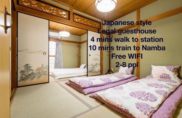 10mins train to Namba, 4mins walk to stn, 2floor Japanese style whole house