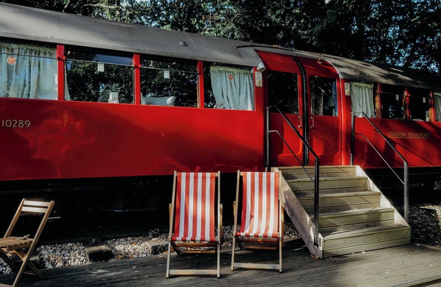 1938 London Tube Carriage with hot tub in adult's only retreat