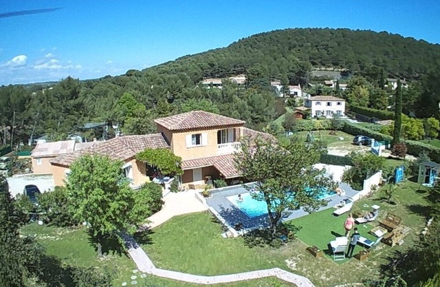 3-bedroom, 2-bath air-conditioned villa with pool on enclosed grounds.