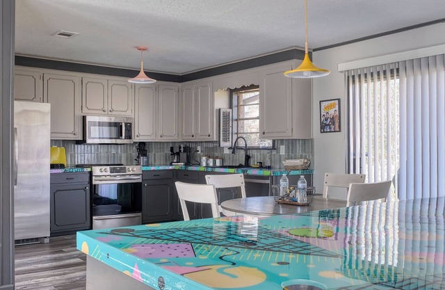 90s themed, secret game room, basketball & pickleball court