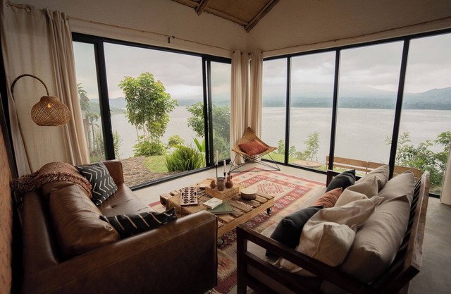 A unique loft style home in Rwanda, overlooking lake Ruhondo and the 5 volcanoes