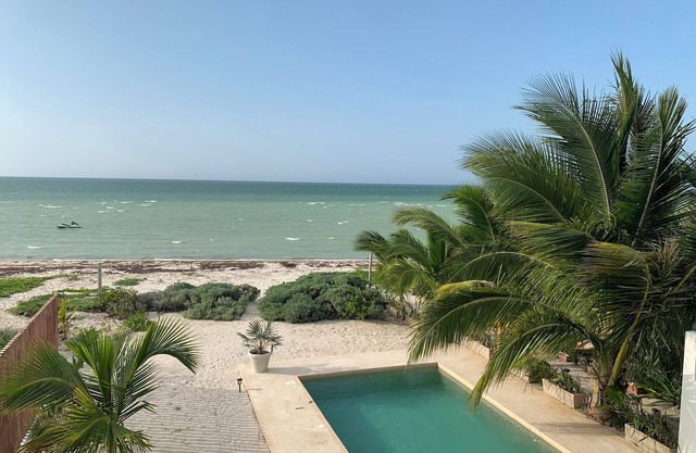 Beach front property at the Emerald Coast of the Yucatan Peninsula.