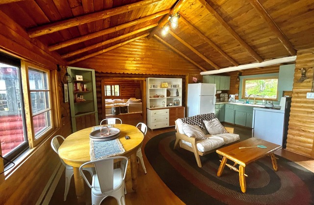 Casa de Campo, a magical log cabin nestled in the woods directly on the lake.