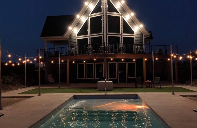 Cedar Lake Property on the water with in-ground pool.