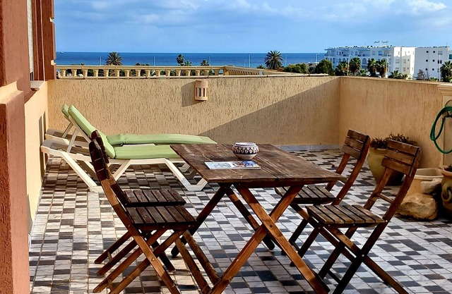 Dar Nour & Lina Apartment roof terrace sea view 200 from the beach