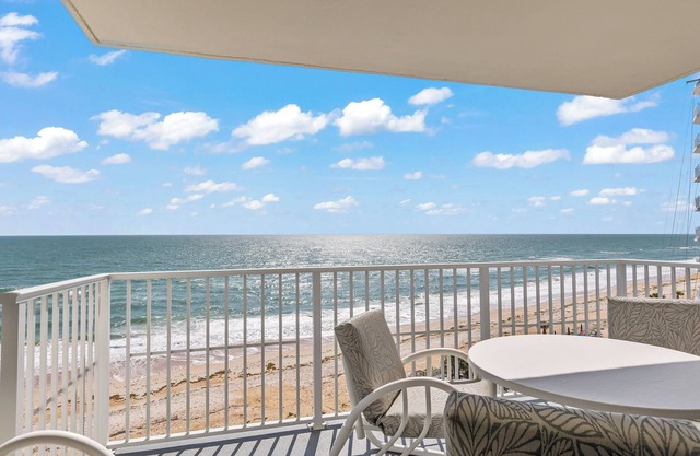 Direct oceanfront corner condo with spacious balcony and heated beachfront pool