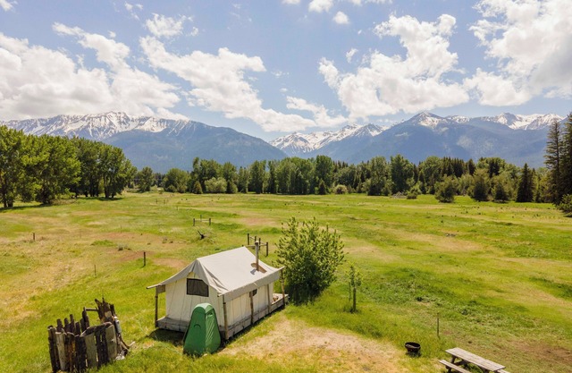Evans Farm ~ Glamping Tent at the base of the mountains outside Joseph, Oregon.
