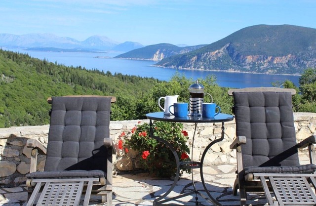 Exceptional sea views from this delightful villa nestled into the hillside.