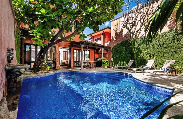 Exclusive villa with private pool across street from the beach