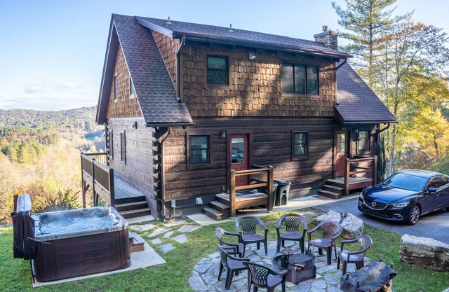Family-Friendly Log Cabin with Hot Tub, Fire Pit & Game Room – Pet Welcome!