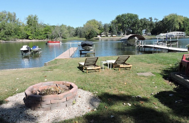 Fox River front home located near Island Lake, Illinois