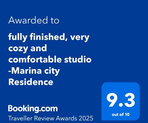 fully finished, very cozy and comfortable studio -Marina city Residence