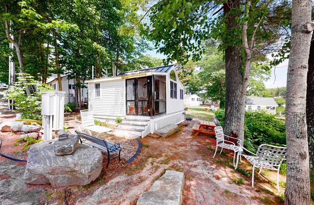 Lakefront cabin with shared firepit & access to Sebago Lake