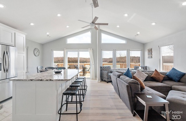 Lakeview Oasis has a panoramic lake view from the deck perfect for any getaway!