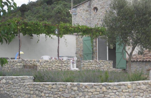 large cottage in stone farmhouse typical of southern Ardeche