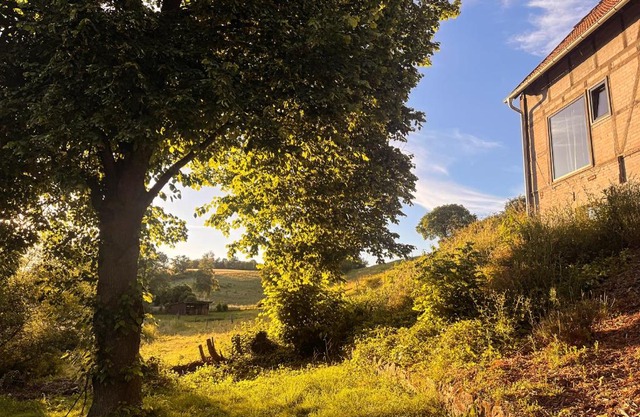 Lehm-Fachwerkhaus im Vorharz in der Landschaft
