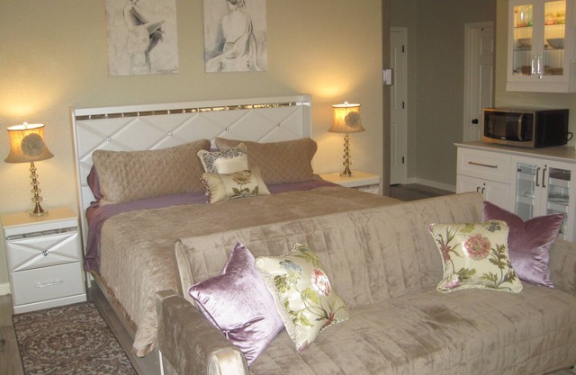 Lovely private master suite with back-yard