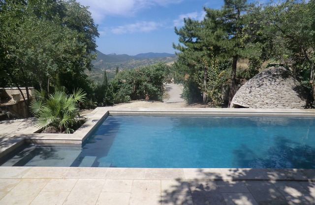Mazet pool and lime trees Borie to rock the box