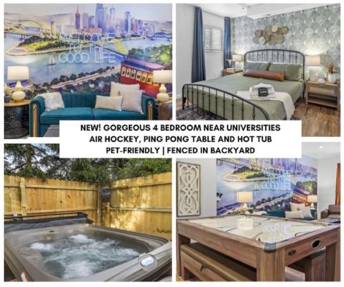 NEW Gorgeous 4bd near universities Hot tub Games