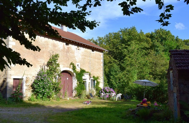 Old farm (1863) on the edge of the forest, calm and nature