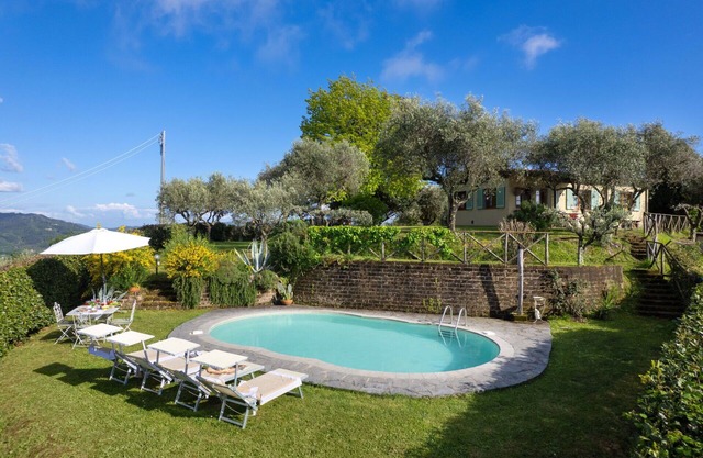 Private Villa with private pool, WIFI, TV, patio, pets allowed, panoramic view, close to Viareggio